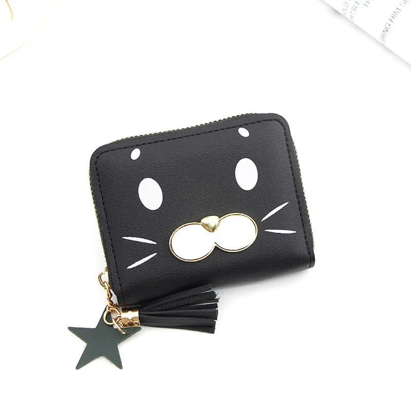 Short Women Wallets Tassel Hasp Coin Purse Card Holder Clutch