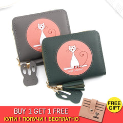 Short Women Wallets Love Tassel Hasp Coin Purse Card Holder Female Clutch Money