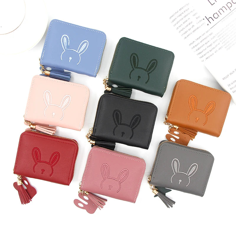 Short Women Wallets Tassel Hasp Coin Purse Card Holder Clutch Money Bag