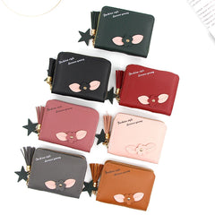 Short Women Wallets Love Tassel Hasp Coin Purse Card Holder Clutch