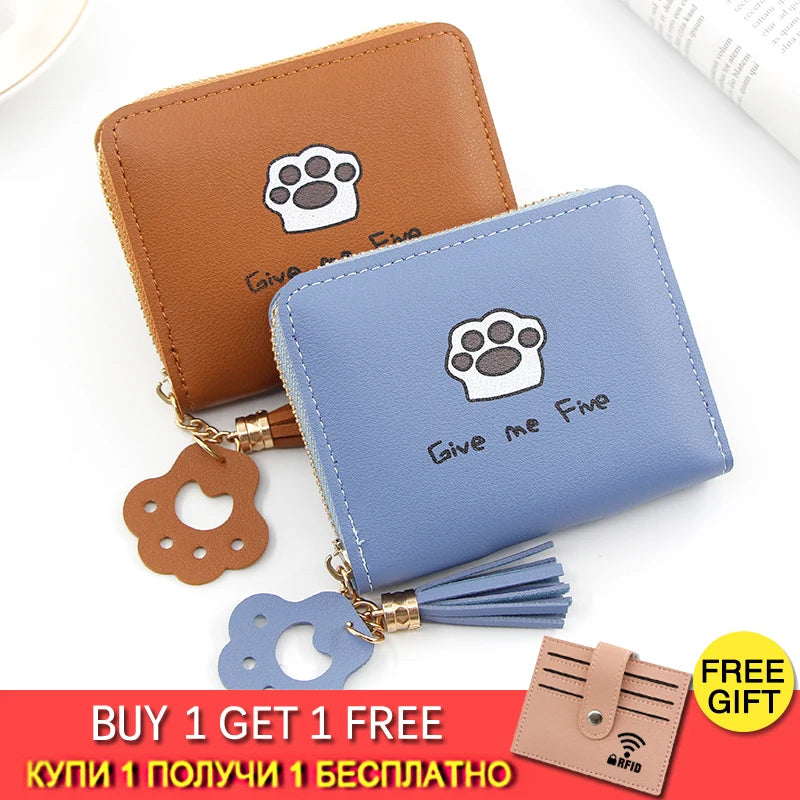 Women Wallet Love Tassel Hasp Coin Purse Card Holder Female Clutch Money Bag