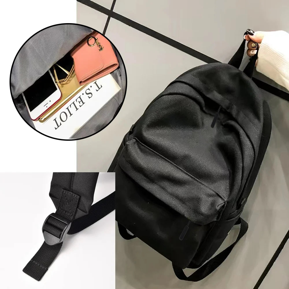 Casual Solid Shoulder Backpack Outdoor Sport School Bag Large Capacity