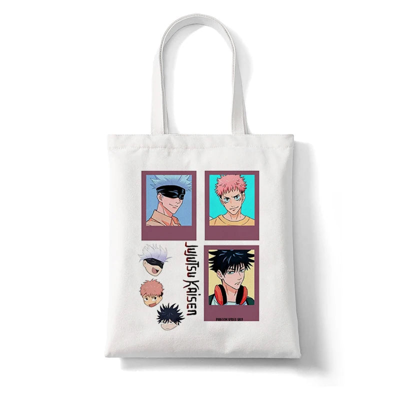 Jujutsu Kaisen Anime Shoulder Bag Harajuku Y2k Canvas Shopper Reusable Tote