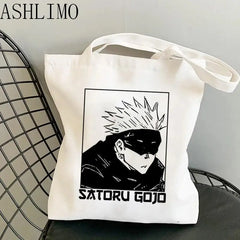 Jujutsu Kaisen Anime Shoulder Bag Harajuku Y2k Canvas Shopper Reusable Tote