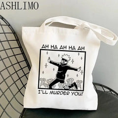 Jujutsu Kaisen Anime Shoulder Bag Harajuku Y2k Canvas Shopper Reusable Tote