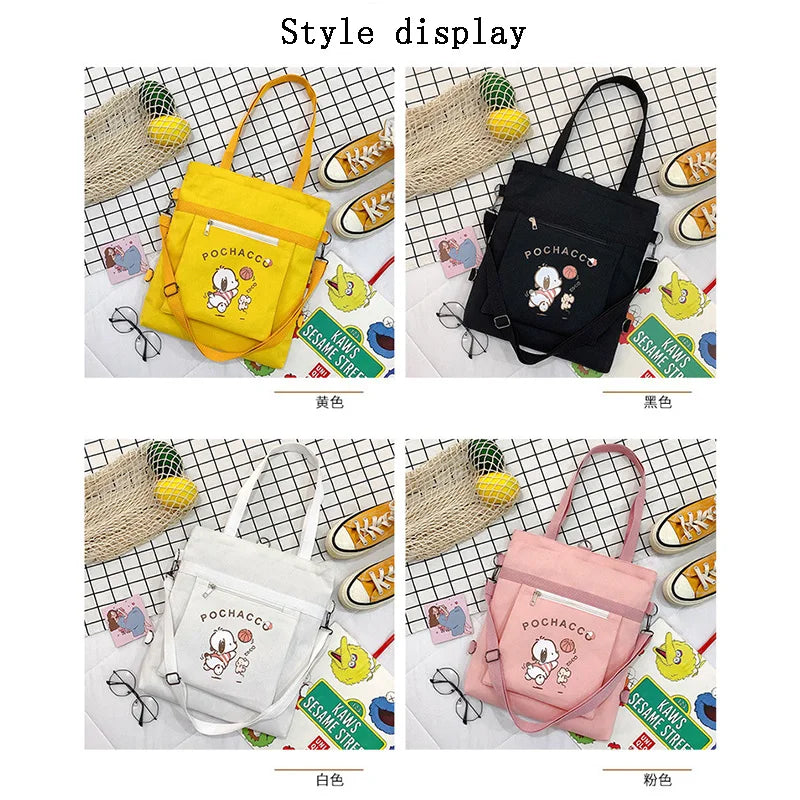 Cartoon Canvas Crossbody Bag for Women Girls