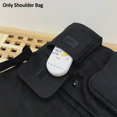 Canvas Shoulder Bag Boys Girls Large Capacity Solid Adjustable Strap