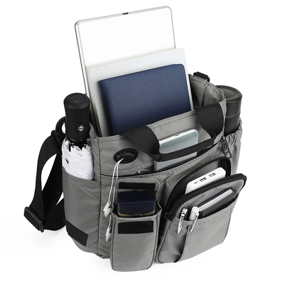 Men's Shoulder Bag Zipper Tote Briefcase Crossbody Laptop Bag