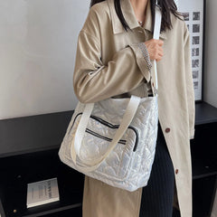 Cotton Padded Bag Women's Diamond Pattern Handbag Winter Quilted Bag