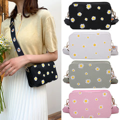 Daisy Pattern Shoulder Bag Handbags Small Square Messenger Tote Bags for Women