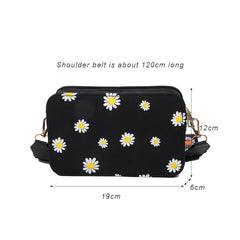 Daisy Pattern Shoulder Bag Handbags Small Square Messenger Tote Bags for Women