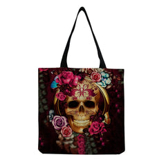 Skull Print Shoulder Bag Eco Friendly Tote Bag