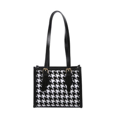 Plaid Pattern PU Leather Shoulder Bag for Women Girls