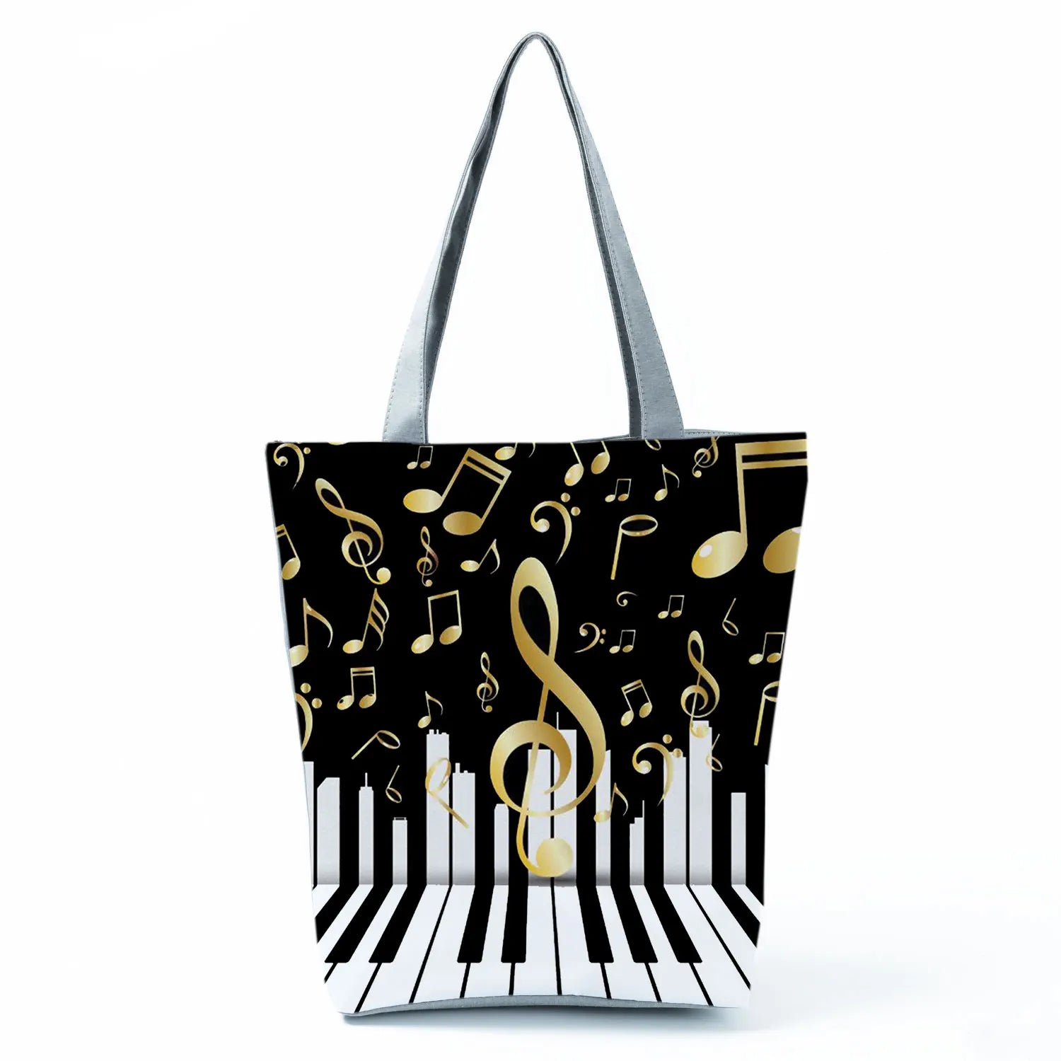 Music Notation Shoulder Bag Handbag for Women Portable Tote Gift Shopping Bags