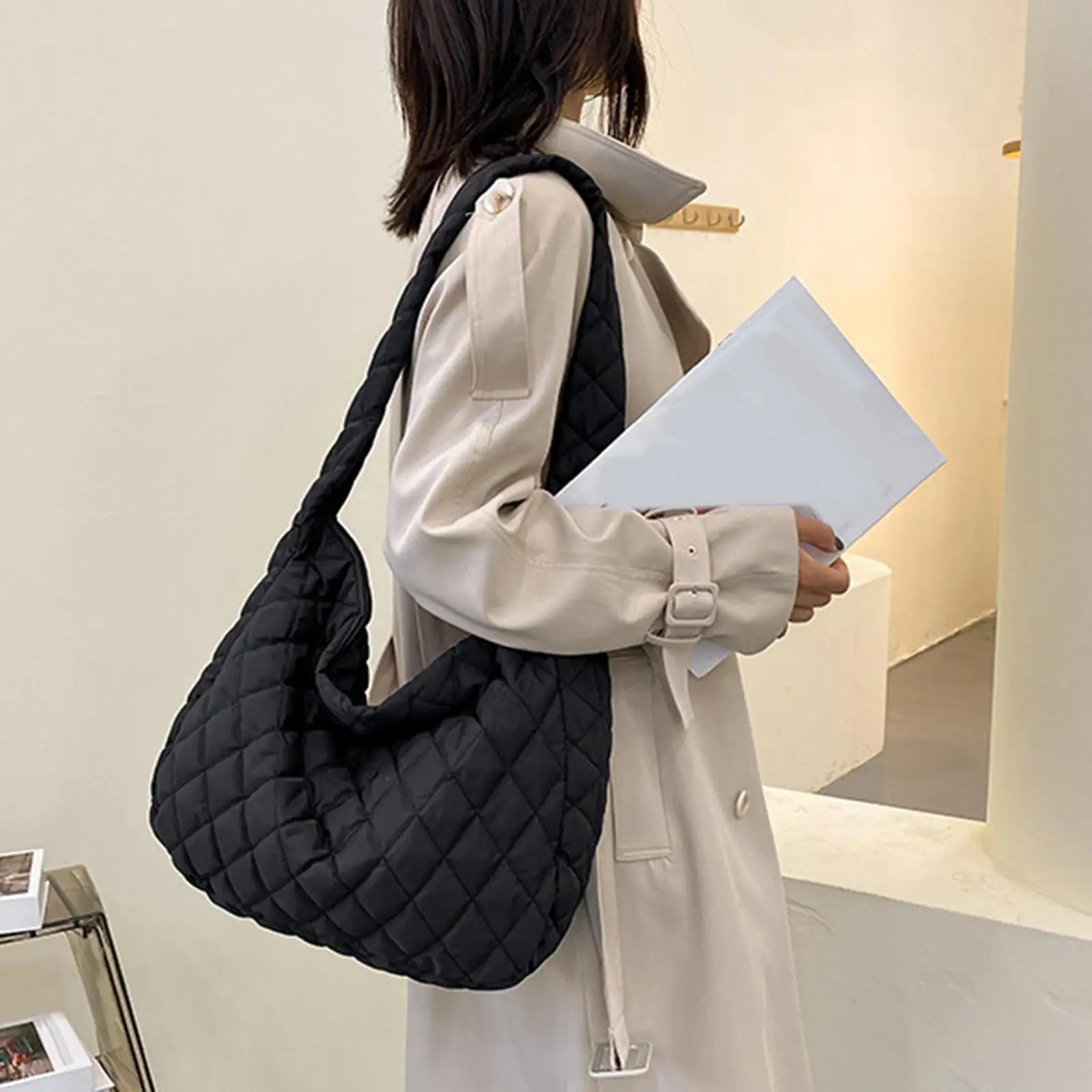 Large Capacity Shoulder Bag Lady Satchel for Beach Vacation