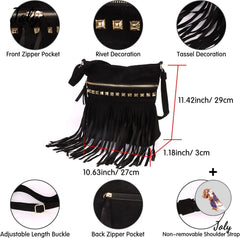 Large Tassel Shoulder Bag for Travel Shopping