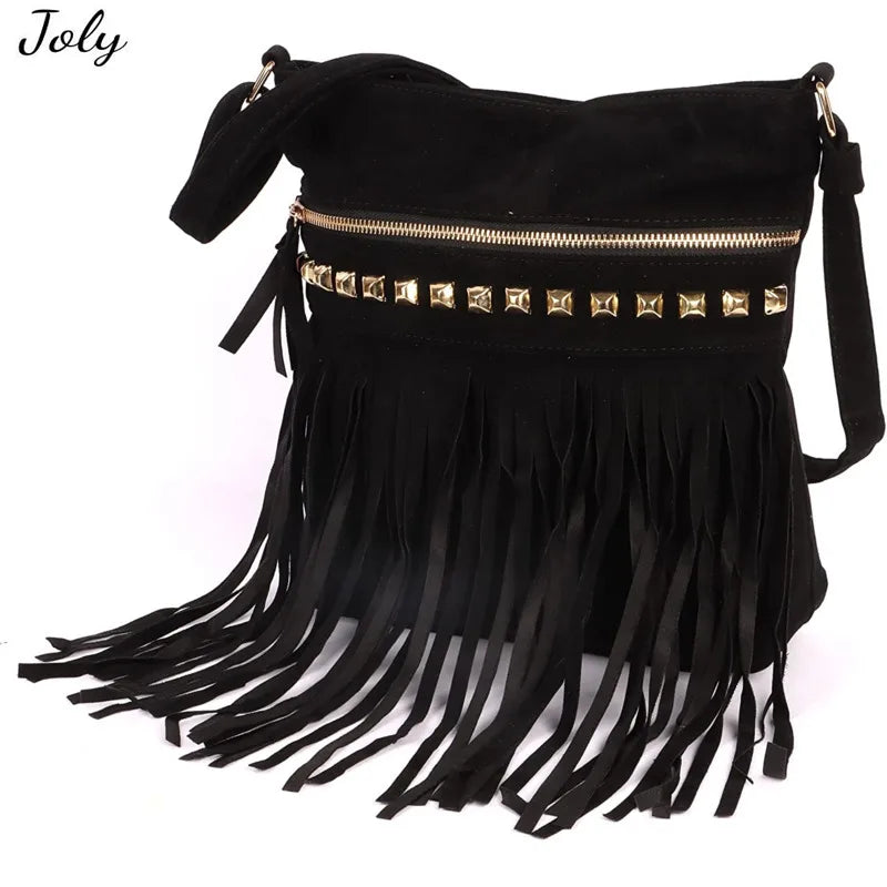 Large Tassel Shoulder Bag for Travel Shopping