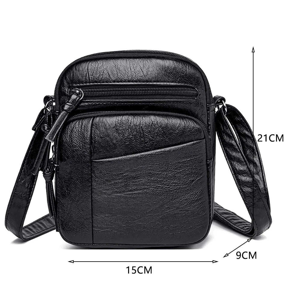 Leather Casual Shoulder Bag Small Tote Female Travel Underarm Top Handle Bag