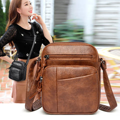 Leather Casual Shoulder Bag Small Tote Female Travel Underarm Top Handle Bag