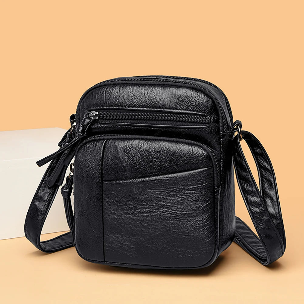 Leather Casual Shoulder Bag Small Tote Female Travel Underarm Top Handle Bag