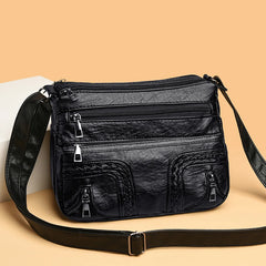 Leather Casual Shoulder Bag Small Tote Female Travel Top Handle Bags
