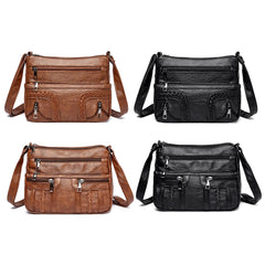 Leather Casual Shoulder Bag Small Tote Female Travel Top Handle Bags