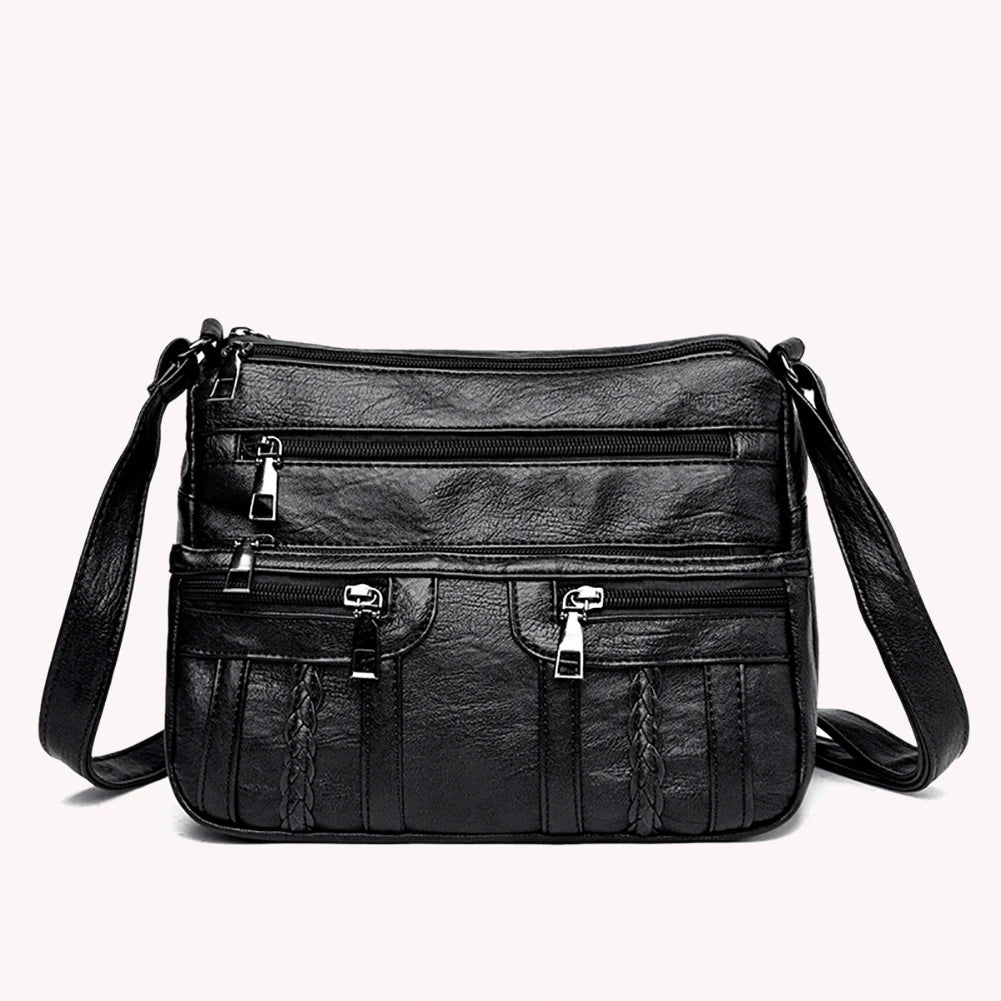 Leather Casual Shoulder Bag Small Tote Female Travel Top Handle Bags