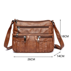 Leather Casual Shoulder Bag Small Tote Female Travel Top Handle Bags
