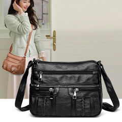 Leather Casual Shoulder Bag Small Tote Female Travel Top Handle Bags