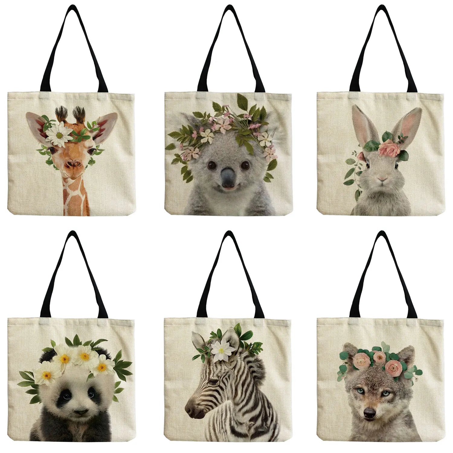Animal Print Shoulder Bag High Capacity Eco Friendly Shopper Bag