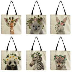Animal Print Shoulder Bag High Capacity Eco Friendly Shopper Bag