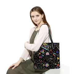 Science Print Shoulder Bag for Teacher - Natural Design Tote