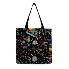 Science Print Shoulder Bag for Teacher - Natural Design Tote