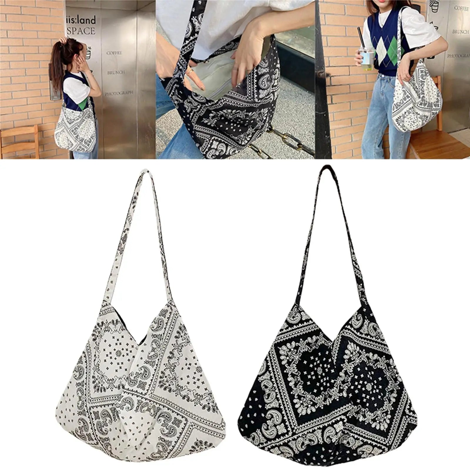 Boho Shoulder Bag Single Strap Large Capacity Comfortable for Shopping