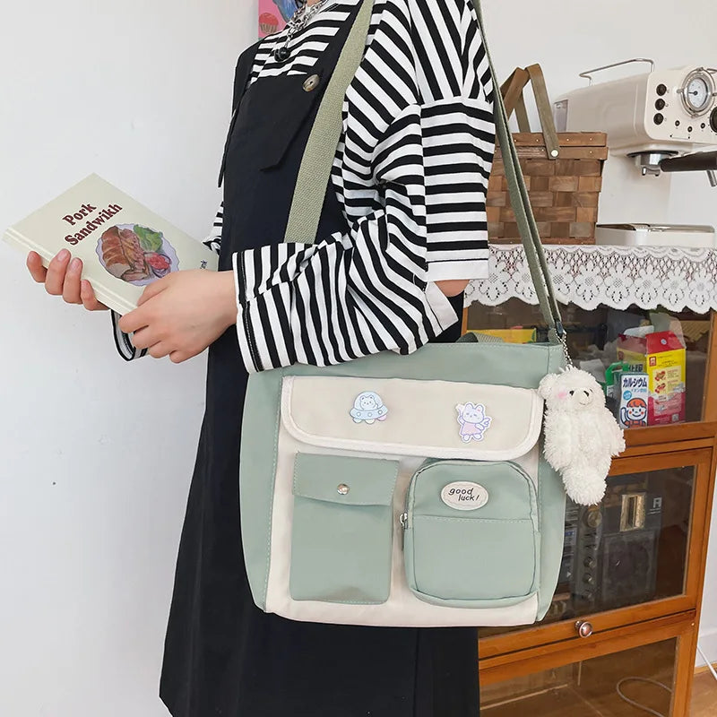Japanese-style Canvas Bag Crossbody Student Postman Female Shoulder Bag