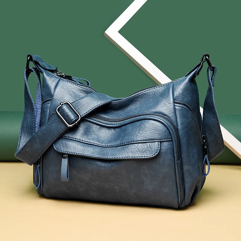 Summer PU Leather Crossbody Tote Bag Large Capacity