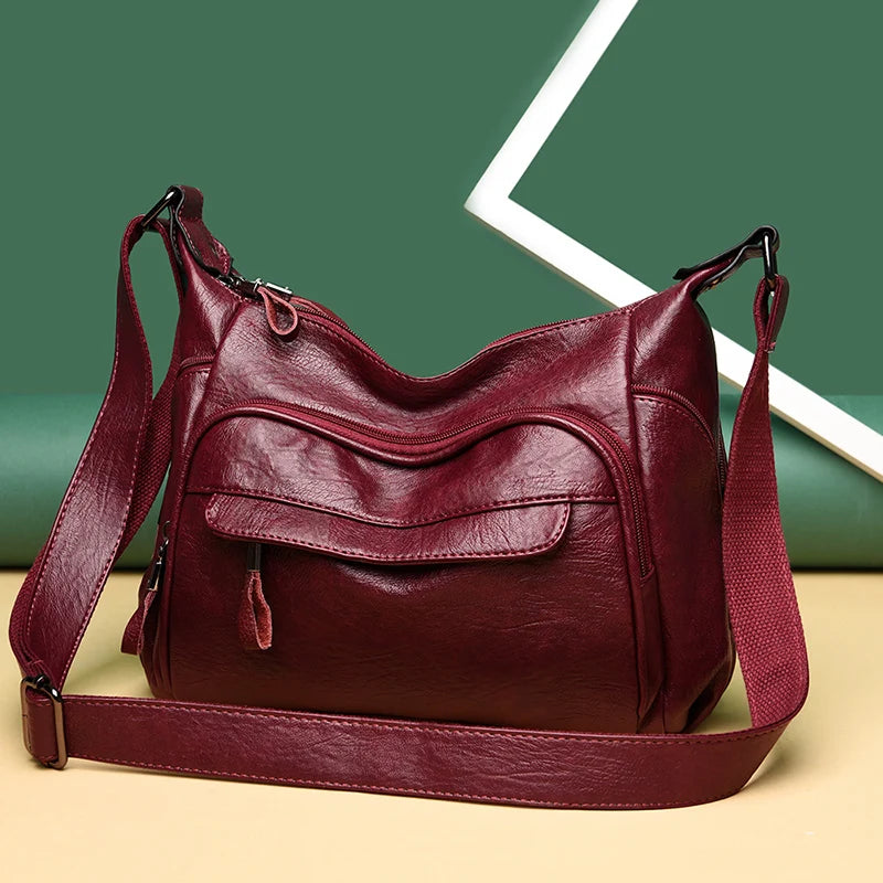 Summer PU Leather Crossbody Tote Bag Large Capacity