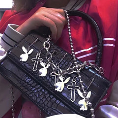 Metal Punk Biker Style Shoulder Bag Messenger Purse