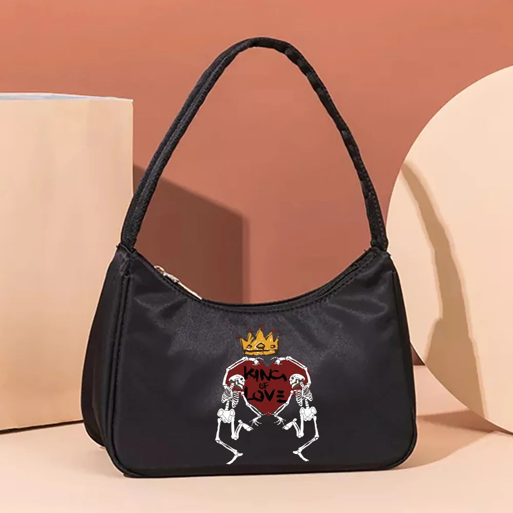 Anime Love Print Organizer Shoulder Bag Women Clutch Tote Wallet