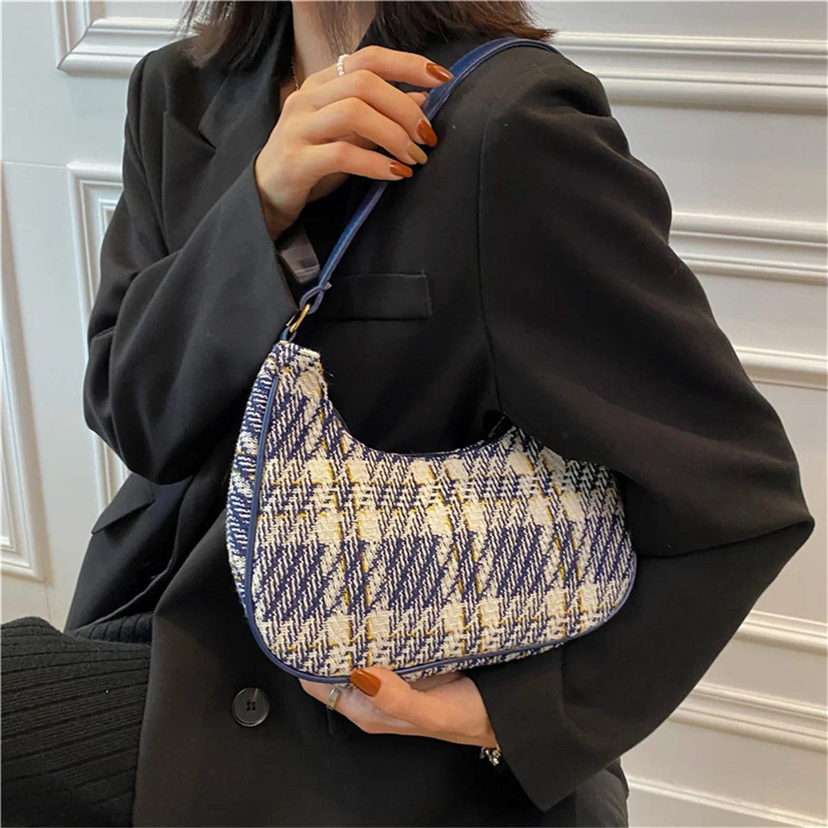 Plaid Shoulder Bag Women Mini Casual Crossbody Wallet