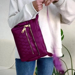 Waterproof Plaid Shoulder Bag Nylon Crossbody Bag Lady Handbags