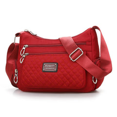 Waterproof Plaid Shoulder Bag Nylon Crossbody Bag Lady Handbags