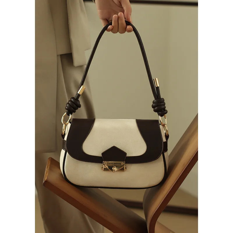 Female Style Knotted Shoulder Bag Underarm Bag OL Commuter Messenger Bag