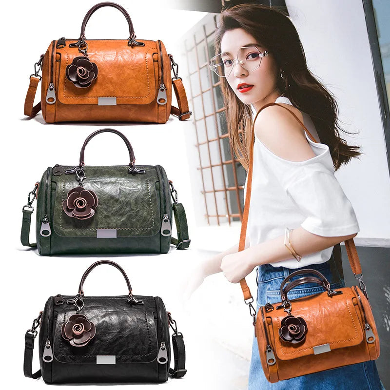 Shoulder Bag for Ladies PU Leather Handbag Women Crossbody Bags with Pendant