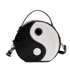Circular Shoulder Bag for Women Small PU Leather Purse