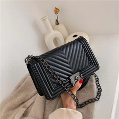 V Letter Shoulder Crossbody Bag Chain Handbag Women