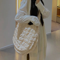 Shoulder Bags Ruched Handbags Casual Large Capacity Tote Nylon Down Cotton Cross