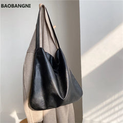 Shoulder Bags Tote Bag High Capacity Women Bag Handbag Purse PU Leather Solid
