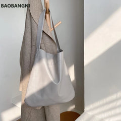 Shoulder Bags Tote Bag High Capacity Women Bag Handbag Purse PU Leather Solid