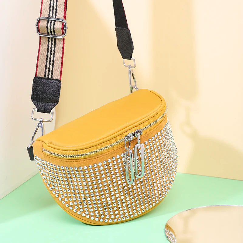 Shoulder Bags Diamond Decoration Handbags Oxford Cloth Multi-Purpose Chest Bag